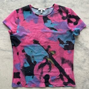 Miaou Mesh Mini Tee Multicolor Sz Medium